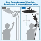 Hibbent cUPC Certified 13'' Shower Head Combo, High Pressure 5 Spray Rainfall - Image 5