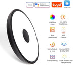 Black Smart Waterproof LED Flush Mount Ceiling Light Fixture, - Image 7