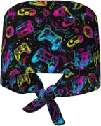 Adjustable Scrub Cap with Buttons & Sweatband, Working Hat with Elastic Tie Back - Image 9
