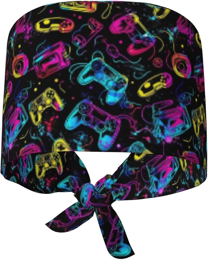 Adjustable Scrub Cap with Buttons & Sweatband, Working Hat with Elastic Tie Back - Image 9