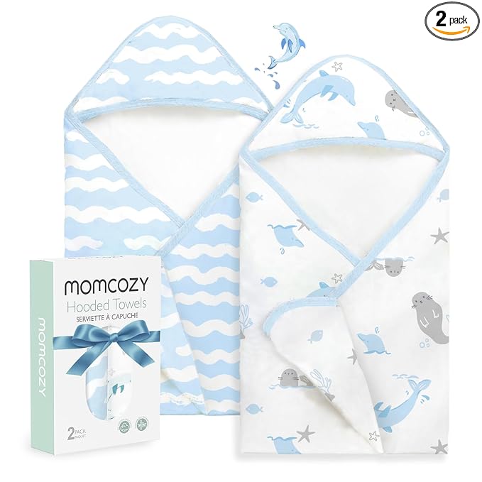 Momcozy Baby Towel with Hooded-Original Design Baby Towel Set -Soft & by Momcozy