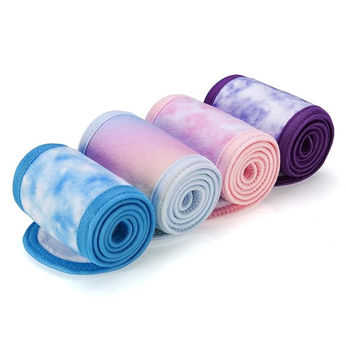 Denfany Spa Facial Headband 4 Pack Ultra Soft Adjustable Skincare - Image 2