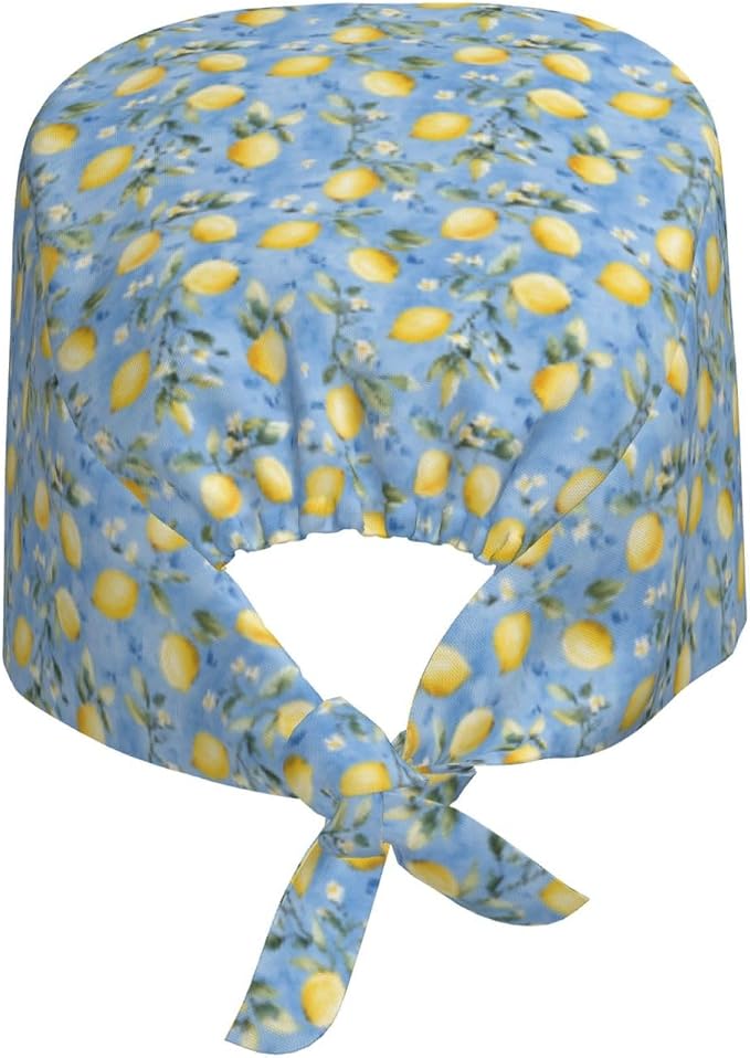 Scrub Cap for Women and Men Boho Black Leaf Pattern Adjustable Breathable - Image 8
