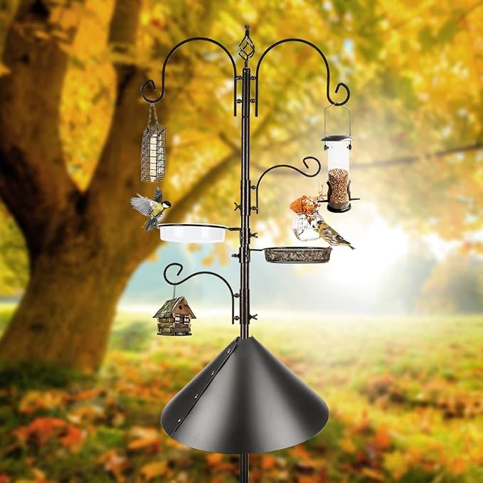 Bird Feeder Pole with Squirrel Baffle - Image 2