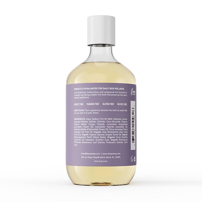 Deep Steep Bubble Bath, Lavender Chamomile 17 oz – Hypoallergenic, Clinically - Image 2