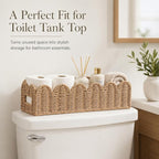 Scalloped Khaki Toilet Tank Basket - Image 3