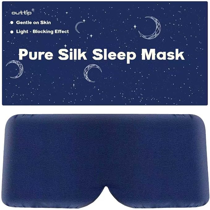 100% Mulberry Silk Sleep Mask for Women & Men Beauty Sleep, Adjustable by outtip