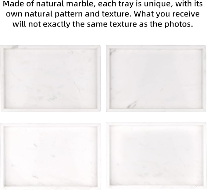 Marble Bathroom Vanity Tray, Natural Luxury Vanity Home Kitchen Bathroom Table - Image 6