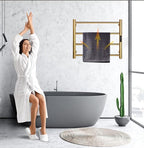 Heated Towel Rack Gold, 4 Bars Towel Warmer Rack - Image 8