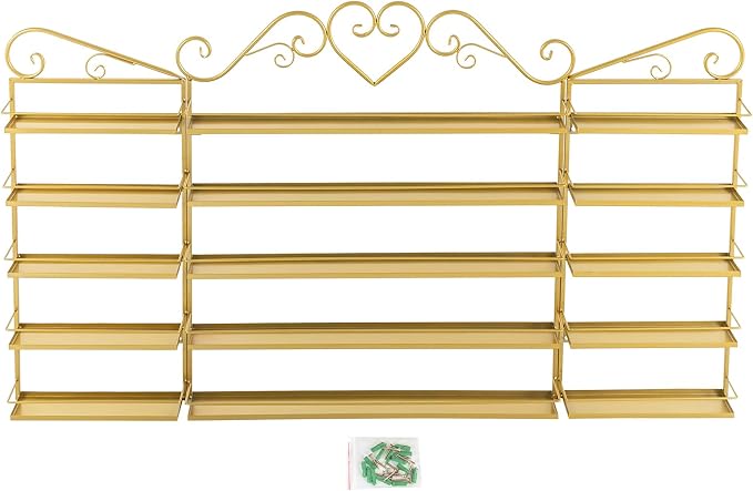 5-Tier Wall-Mounted Nail Polish Storage Racks Set of 3, Metal Cosmetic Display - Image 9
