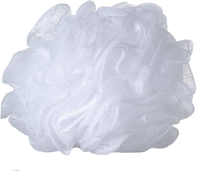Bath Sponge Loofah Shower Pouf White Mesh Shower Puff Pack of 6 - Image 5