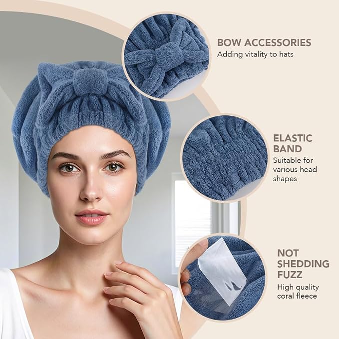 SUNLAND Large Microfiber Hair Drying Caps - Image 3