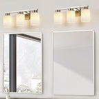 3-Light Bathroom Light Fixtures, Modern Vanity Lights, Brushed Nickel Metal - Image 7