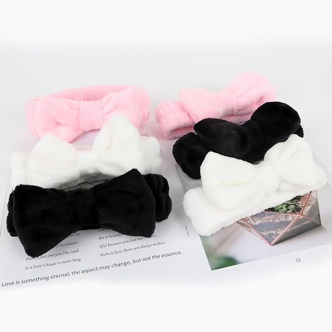Casoty Black White Pink Skincare Headband - Image 6