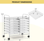Giantex 12 Drawers Rolling Cart, Mobile Storage Drawer Cart, Classroom - Image 3
