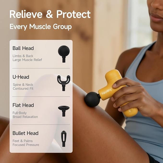 HEYCHY Super Mini Massage Gun Deep Tissue, Handheld Percussion Muscle Massager - Image 7