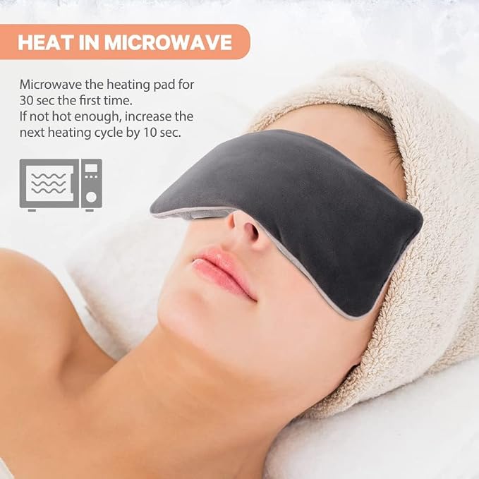 Unscented Weighted Eye Pillow for Yoga, Microwavable Moist Heat Eye Compress - Image 5