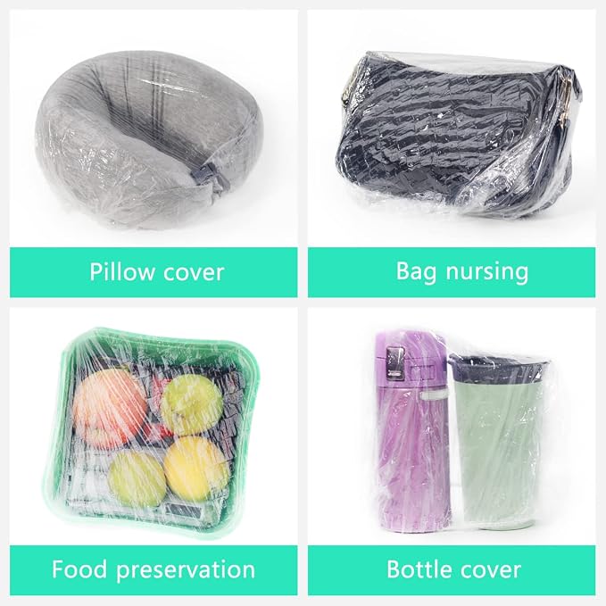 Keeygo Disposable Shower Caps 50 PCS Bath Caps Clear Waterproof Plastic Wraps - Image 3