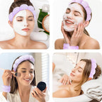 Spa Headbands for Washing Face Wristband Set Sponge Makeup Skincare Headband - Image 3
