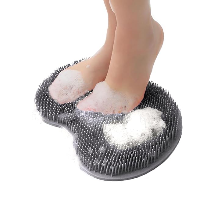 Shower Foot and Back Scrubber Mat, Wall Mounted Shower Foot Scrubber by EASKITE
