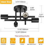 SunRider Industrial 4-Light Semi Flush Mount Ceiling Light Fixture, Modern - Image 2