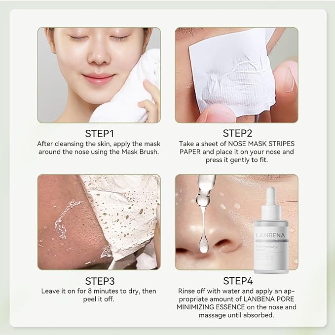 LANBENA 2-Pack Pore Strips: 2% Salicylic Acid BHA Nose Strips + Bamboo Charcoal - Image 9