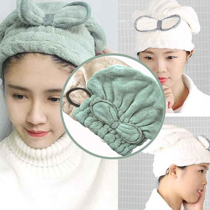 Jseng Microfiber Hair Drying Towel Cap, Extrame Soft & Ultra Absorbent - Image 2
