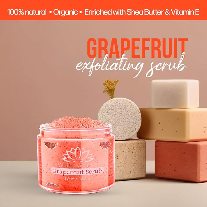 Organic Grapefruit Salt Scrub Moisturize & Soften Skin, Pure Natural Skincare - Image 8