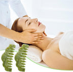 Geiserailie 2 Pcs Jade Combs Esthetician Supplies Massage Stone Hair Gua Sha - Image 5