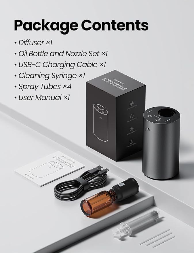 Waterless Essential Oil Diffuser, Rechargeable Scent Diffusers - Image 9