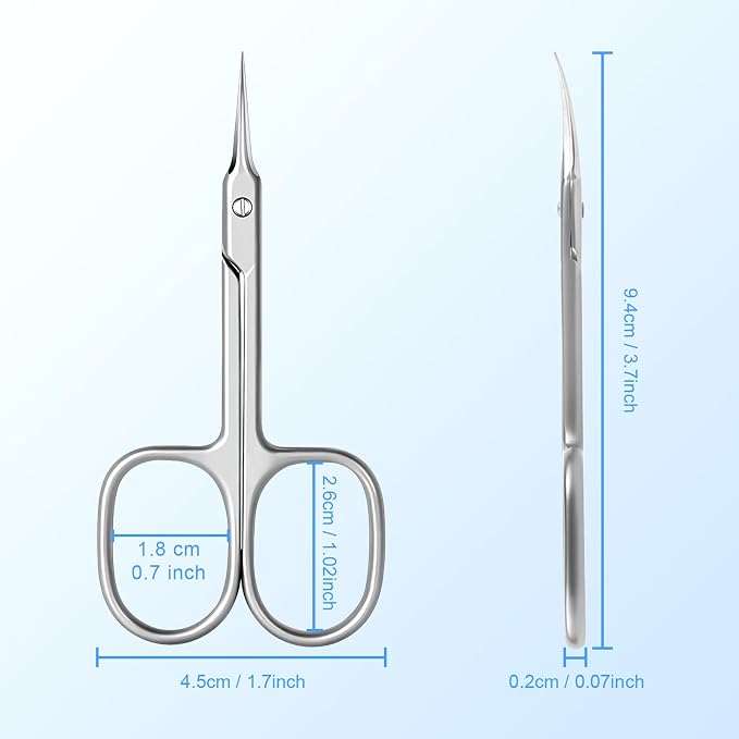Lermende Cuticle Scissors with Curved Sharp Tip, Portable Small Scissors - Image 7