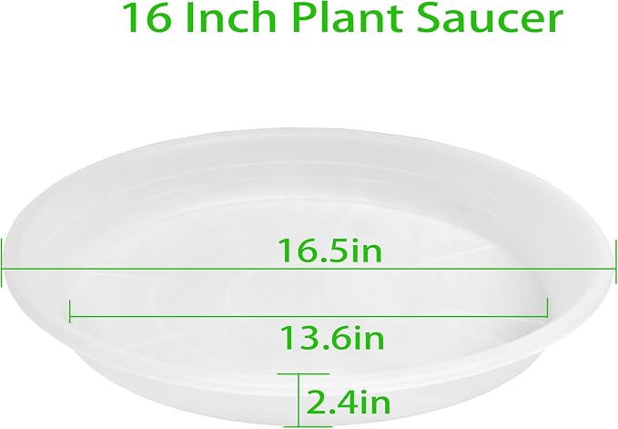 4 Pack of 16 inch Plant Saucer, Large Plant Tray, Heavy Sturdy Plant Drainage - Image 2