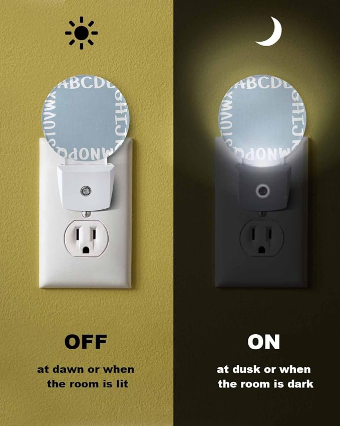 Night Lights Auto Sensor Alphabet Night Light Teal Blue Modern Minimalist - Image 6