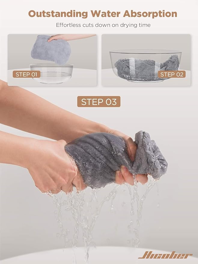 Hicober Microfiber Hair Towel, Drying Hair Wrap Towels - Image 6
