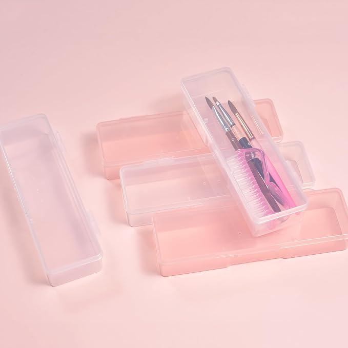 4Pcs Transparent Storage Boxes For Nail Tool Professional Pedicure Manicure - Image 5