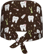 Working Cap Scrub Caps with Sweatband Adjustable Tie Back Hat Nurse Surgical - Image 7