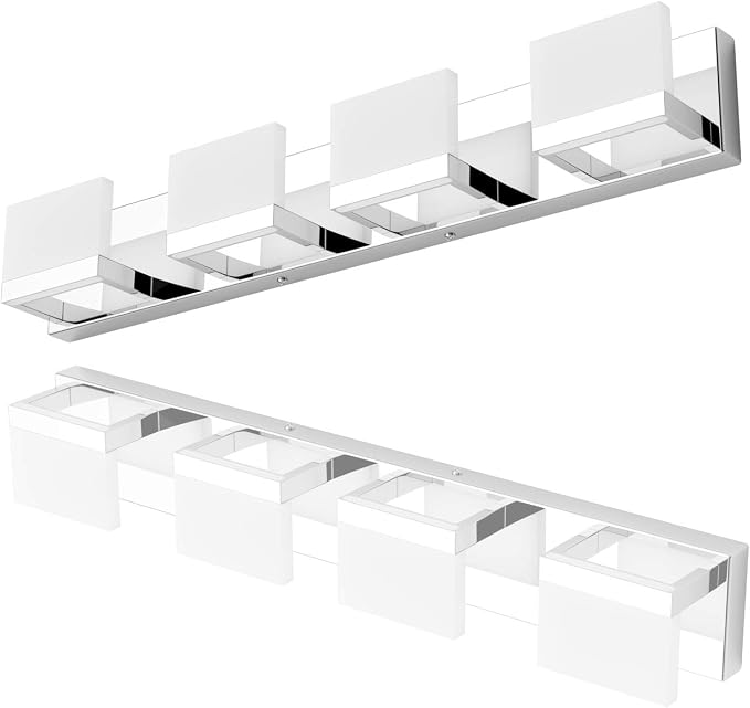 Tipace 4 Lights LED Modern Vanity Light Chrome Bathroom Lighting Fixture Up and - Image 7