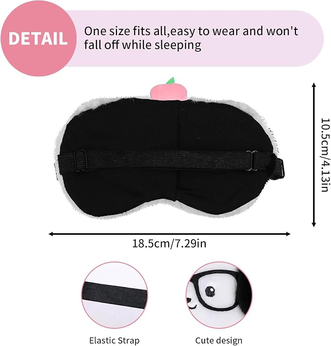 PERFECTSIGHT Sleep Eye Masks, Cute Plush Sleep Eye Cover Lightweight Adjustable - Image 6