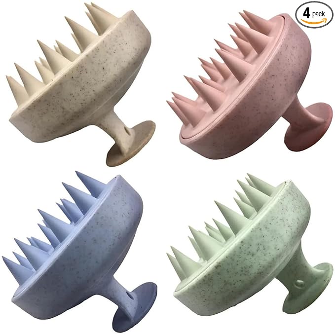 INVODA 4PCS Scalp Massage Brushes Ultra-Soft Silicone Shampoo Brushes by INVODA
