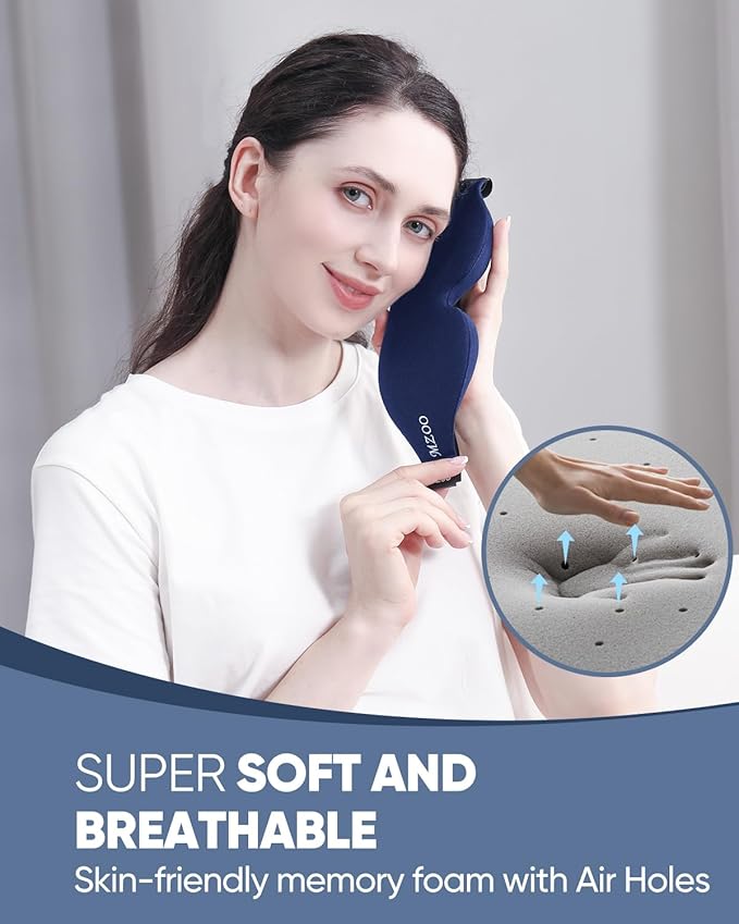 MZOO Luxury Sleep Eye Mask for Side Sleeper Men Women, Zero Eye Pressure 3D - Image 5