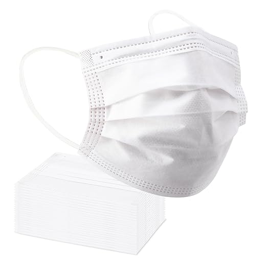 Borje White Disposable Face Masks 100 Pcs White Face Mask 3 Ply Protection Masks by Borje