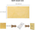 SEMAXE 4 Piece Yellow Bath Towel Set - Image 2