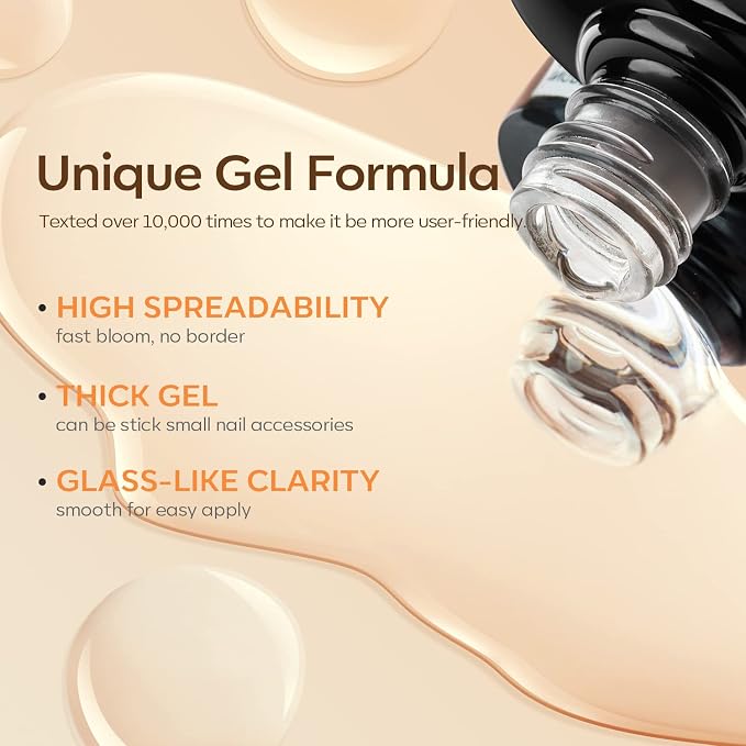 modelones Blooming Gel Nail Polish, 15 ml Clear Nail Art Accessories Stuff - Image 7