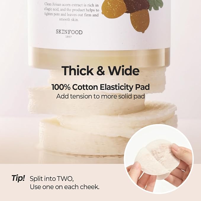SKINFOOD Acorn Pore Peptide Toner Pad, Korean Skincare Facial Toner, Pore - Image 5