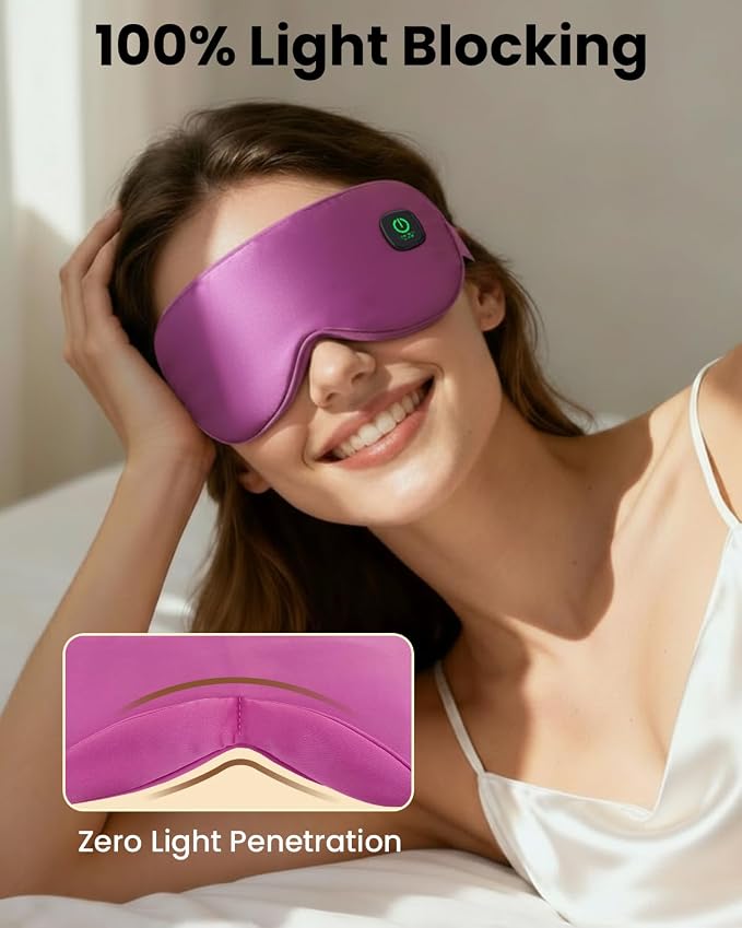 Cordless Heated Eye Mask with 1500mAh Large Battery, 4 Heat Levels & 100% - Image 6