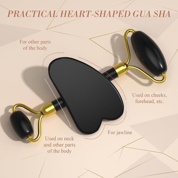 Jade Roller Gua Sha Set Facial Massager - Image 5