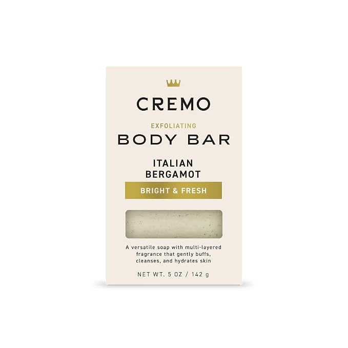 Cremo Exfoliating Body Bar for Men, Italian Bergamot Scent, Cleanses and by CremoCompany