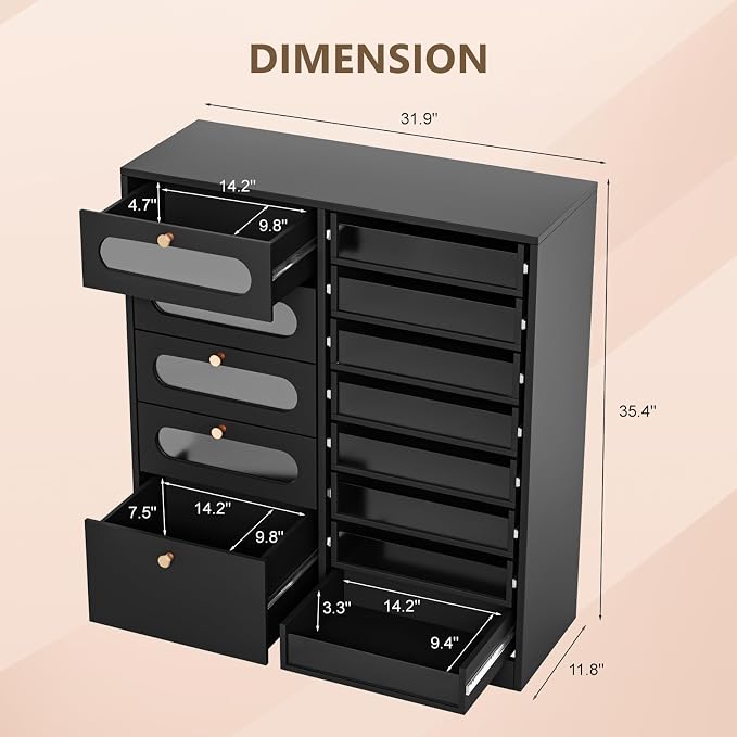 OmySalon Nail Salon Organizer Cabinet, Wooden Display - Image 3