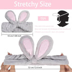 musejoy 2 Pcs Headband Bunny Ears Headband, Cute Spa Headbands - Image 6