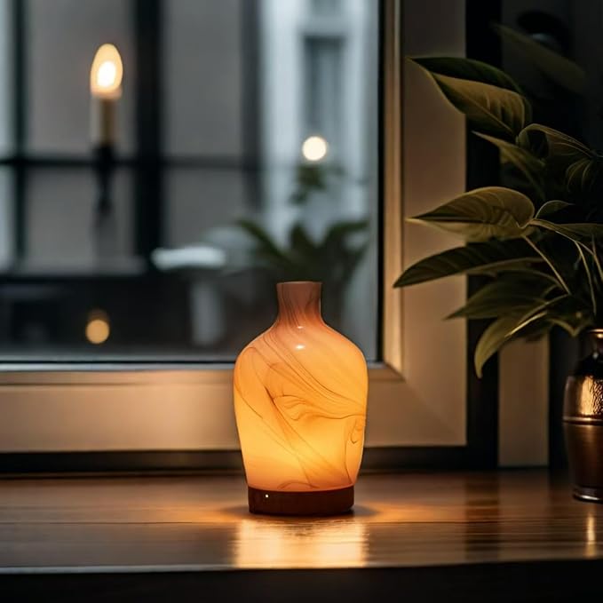 Classical Vase Art Glass Aromatherapy Diffuser 160ml ultrasonic Cool Mist Scent - Image 9